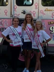 Brandi, Kaitlyn and Megan posing for picture at the Susan G Komen Race for a Cure in Charlotte