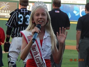 NAM NC Preteen Brandi Alden performing for the Charlotte Knights